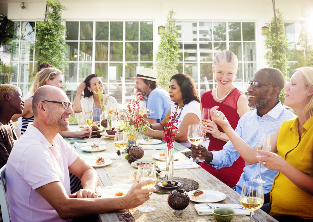 Holiday luncheon ideas for work setup with festive decorations and catering service.